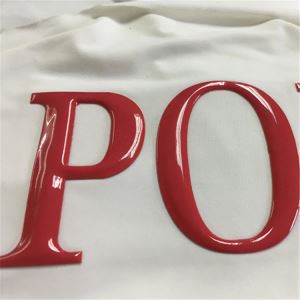 Loghi per trasferimento di calore in silicone lucido ad alta costruzione